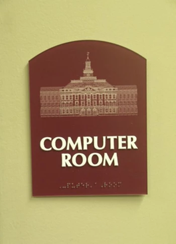 ADA and Wayfinding custom computer room sign